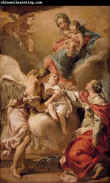 Gandolfi,Gaetano St Giustina and the Guardian Angel Commending the Soul of an Infant to the Madonna and Child