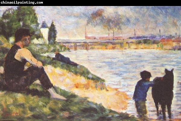 Georges Seurat Knabe mit Pferd