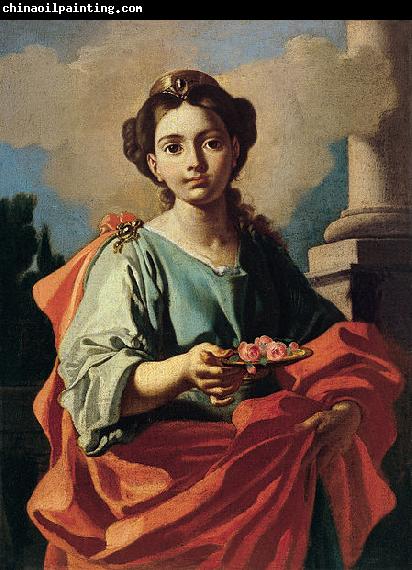 Giacomo Cestaro A female Saint holding a plate of roses