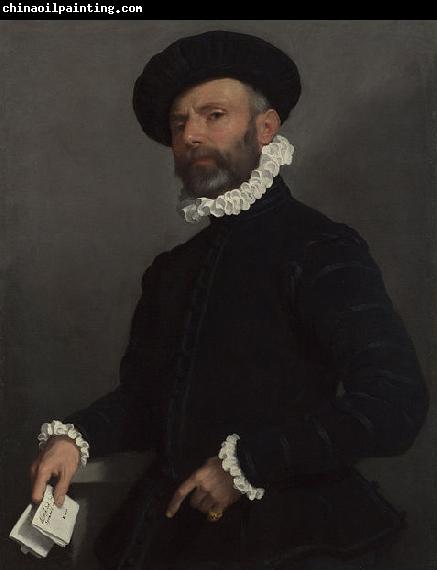 Giovanni Battista Moroni Portrait of a Man holding a Letter