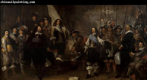 Govert flinck Schutters van de compagnie van kapitein Joan Huydecoper en luitenant Frans Oetgens van Waveren bij het sluiten van de Vrede van Munster