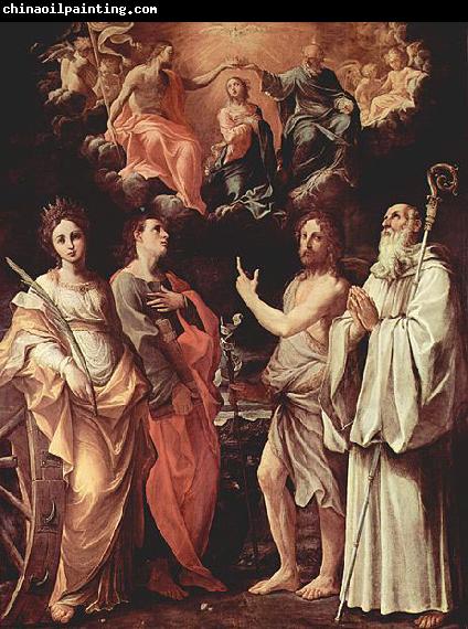 Guido Reni Marienkronung mit Hl. Katharina von Alexandrien, Hl. Johannes Evangelist, Hl. Johannes der Taufer, Hl. Romuald von Camaldoli