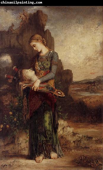 Gustave Moreau Thracian Girl Carrying the Head of Orpheus on His Lyre