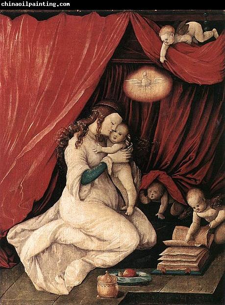 Hans Baldung Grien Virgin and Child in a Room