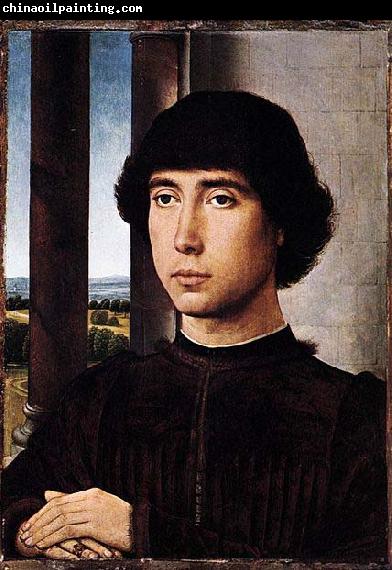 Hans Memling Portrait of a Man at a Loggia