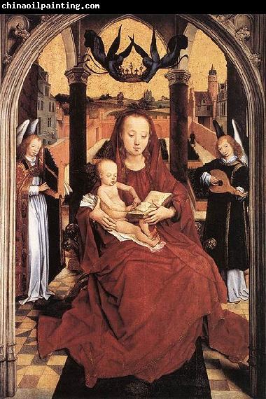 Hans Memling Virgin and Child Enthroned with two Musical Angels