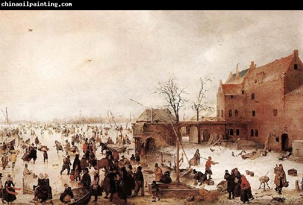 Hendrick Avercamp A Scene on the Ice near a Town