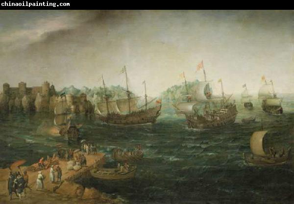 Hendrik Cornelisz. Vroom Ships trading in the East.