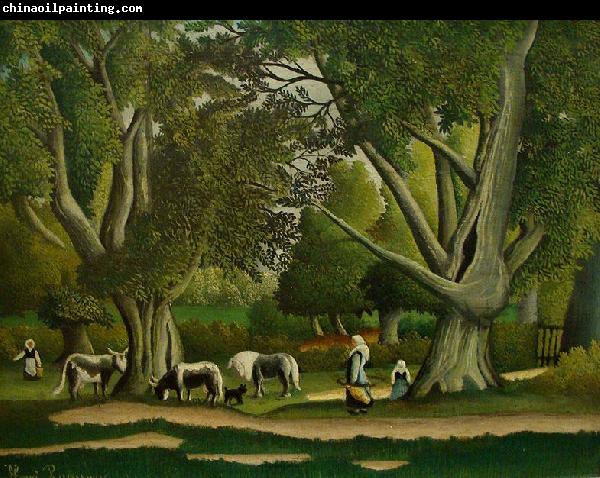 Henri Rousseau Landscape with Milkmaids