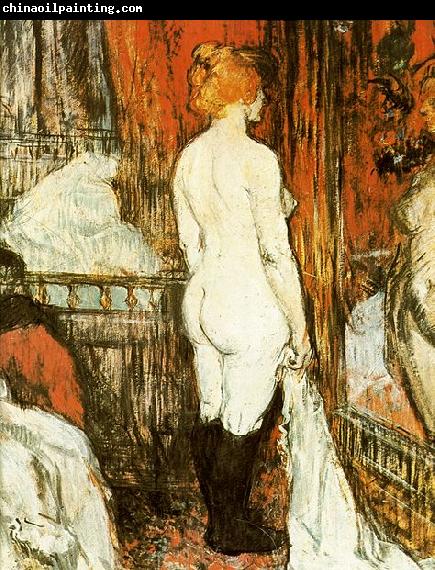 Henri de toulouse-lautrec Weiblicher akt vor der Spiegel