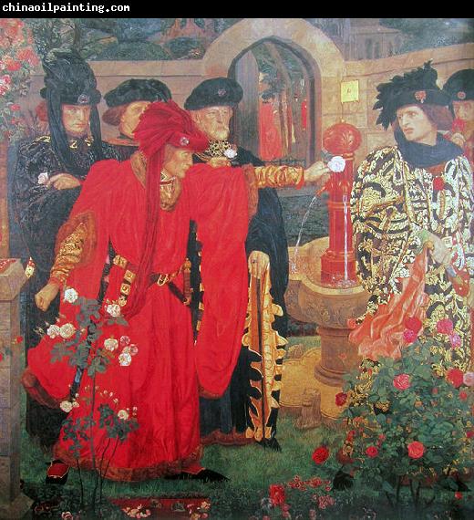 Henry Arthur Payne Plucking the Red and White Roses in the Old Temple Gardens