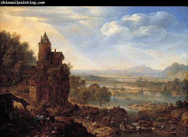 Herman Saftleven An Extensive Rhenish River Landscape