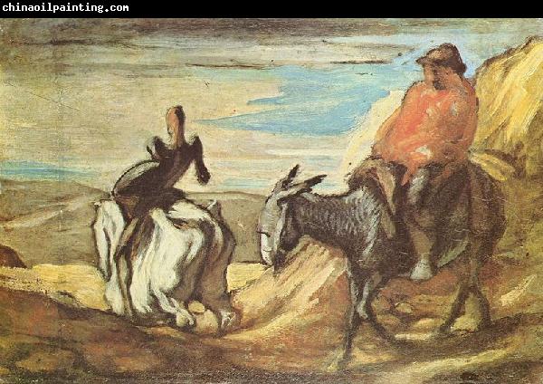 Honore Daumier Sancho Pansa und Don Quichotte im Gebirge