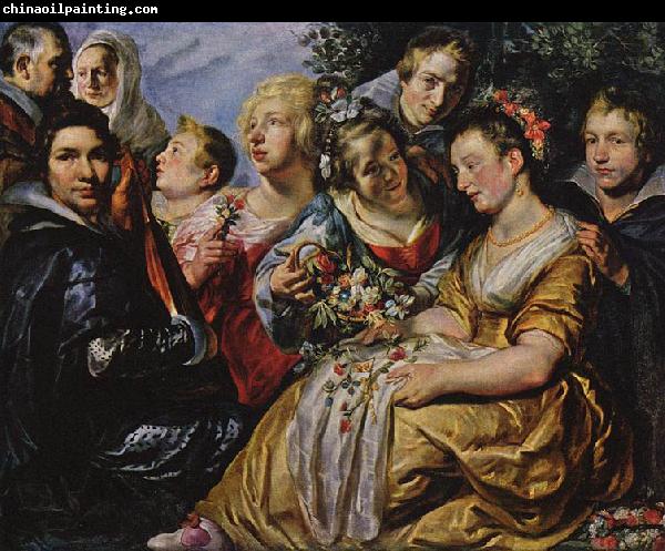 Jacob Jordaens Self portrait with his Family and Father-in-Law Adam van Noort