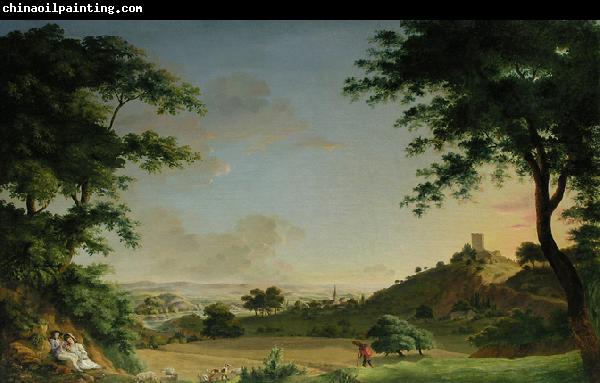 Jacob Philipp Hackert Flusslandschaft mit Liebespaar