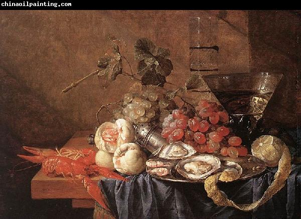 Jan Davidz de Heem Fruits and Pieces of Seafood