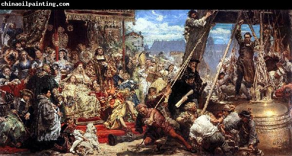 Jan Matejko Zawieszenie dzwonu Zygmunta na wiezy katedry w roku 1521 w Krakowie