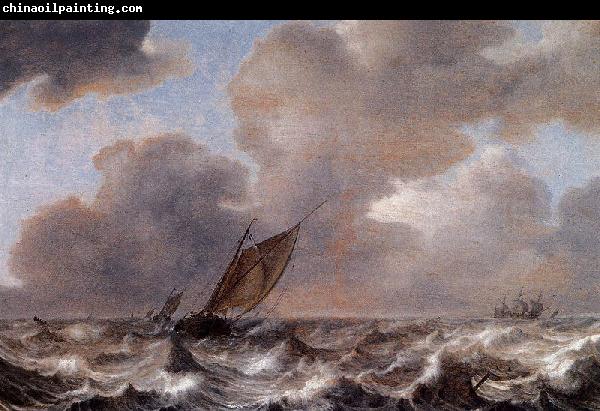 Jan Porcellis Vessels in a Strong Wind