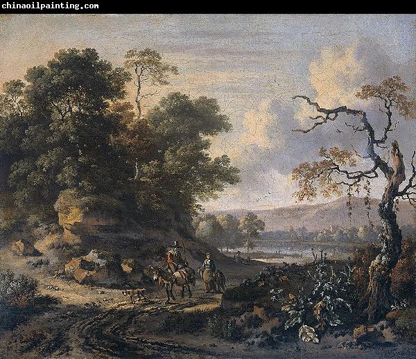 Jan Wijnants Landscape with donkey rider.