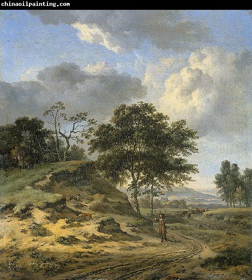 Jan Wijnants Landscape with two hunters