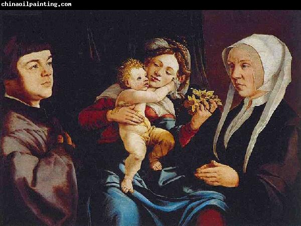 Jan van Scorel Madonna of the Daffodils with the Child and Donors