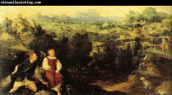 Jan van Scorel Landschaft mit Tobias und dem Engel