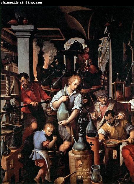 Jan van der Straet An Alchemists Laboratory