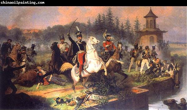 January Suchodolski Death of Prince Jozef Poniatowskiin in the Battle of Leipzig.