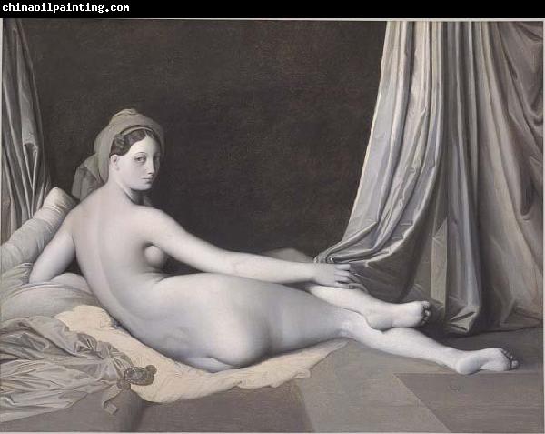 Jean Auguste Dominique Ingres Odalisque in Grisaille