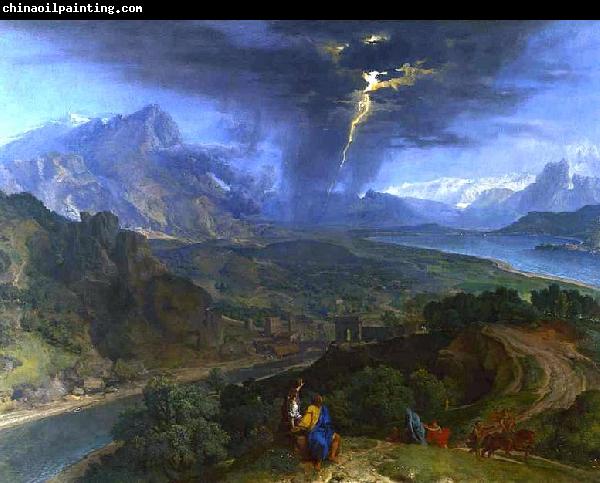 Jean Francois Millet Mountain Landscape with Lightning