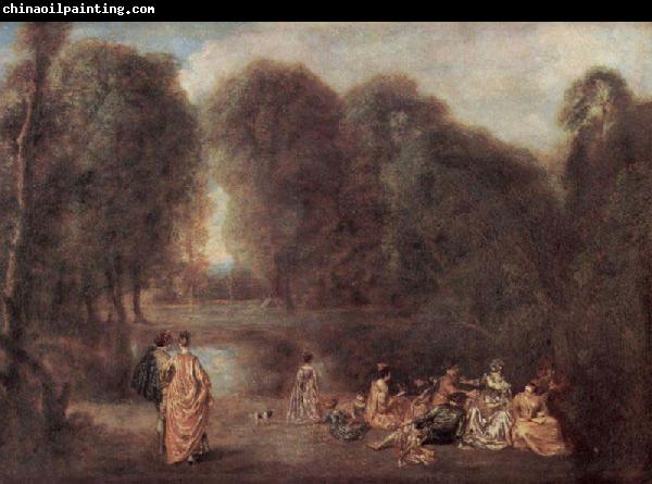 Jean-Antoine Watteau Die Zusammenkunft im Park