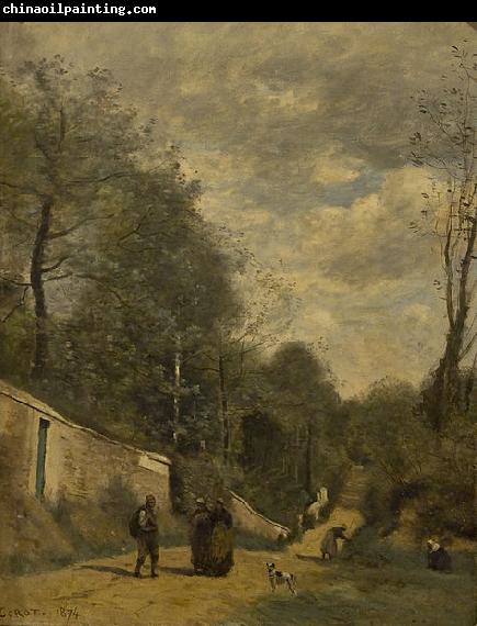 Jean-Baptiste Camille Corot Een straat in Ville d'Avray