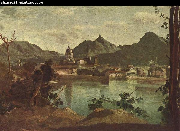 Jean-Baptiste Camille Corot Stadt und See von Como