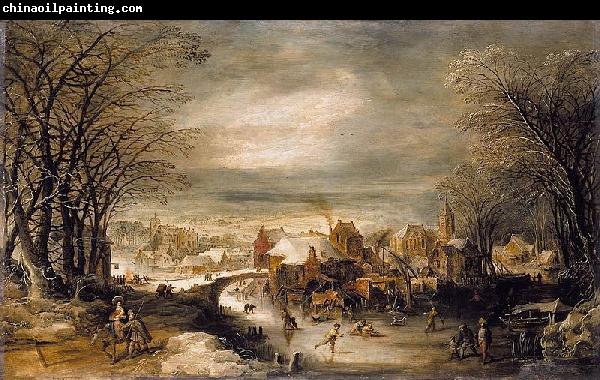 Joos de Momper Winter Landscape with The Flight into Egypt