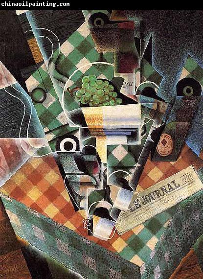 Juan Gris Still Life with Checked Tablecloth