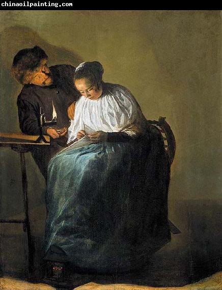 Judith leyster Man offering money to a young woman