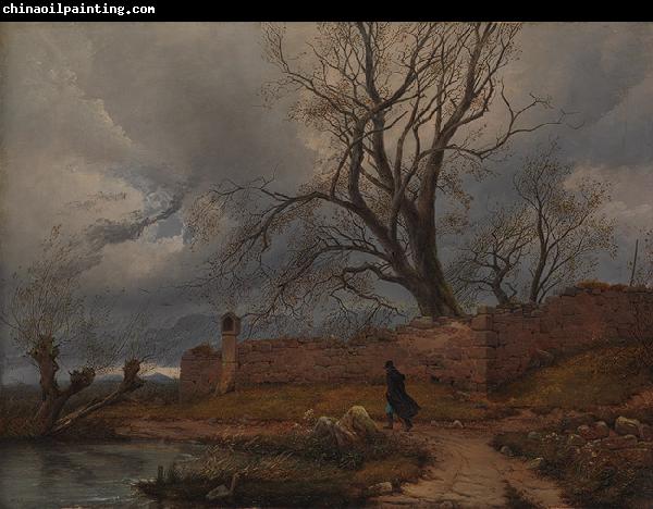 Karl Julius von Leypold Wanderer im Sturm