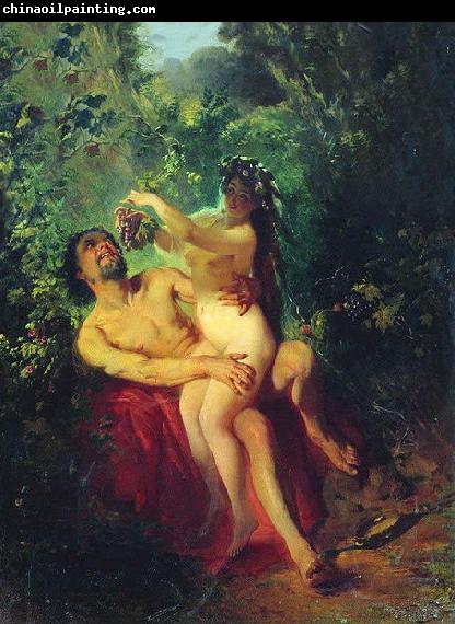 Konstantin Makovsky Satyr and Nymph