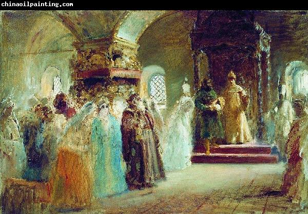 Konstantin Makovsky The Bride-show of tsar Alexey Michailovich