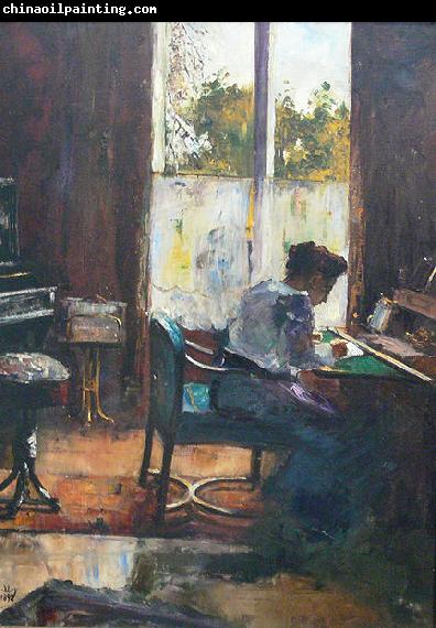 Lesser Ury Frau am Schreibtisch