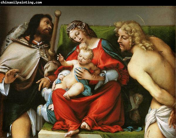 Lorenzo Lotto Madonna mit Hl. Rochus und Hl. Sebastian