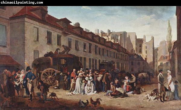 Louis-Leopold Boilly The Arrival of the Diligence (stagecoach) in the Courtyard of the Messageries