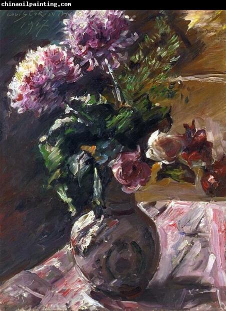 Lovis Corinth Chrysanthemums and Roses in a