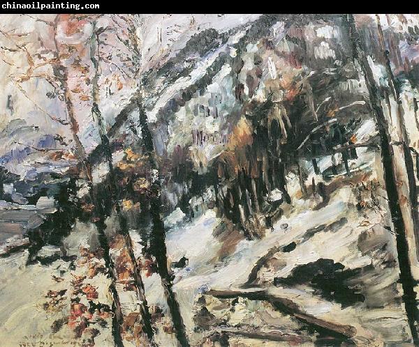 Lovis Corinth Walchensee mit Herzogstand im Schnee