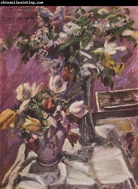 Lovis Corinth Flieder und Tulpen