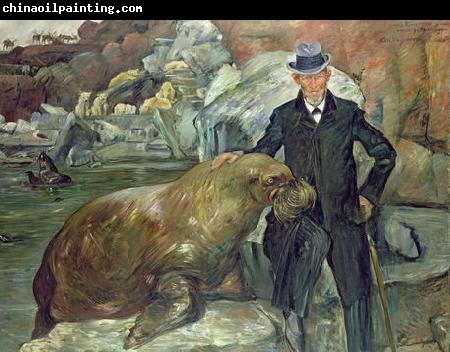 Lovis Corinth Portrat Carl Hagenbeck mit dem Walrob Pallas