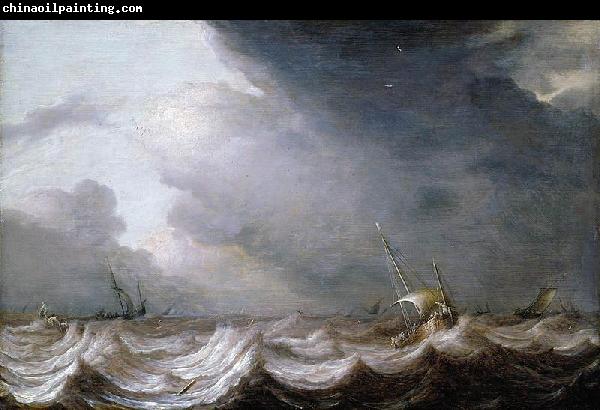 MOLYN, Pieter de Dutch Vessels at Sea in Stormy Weather