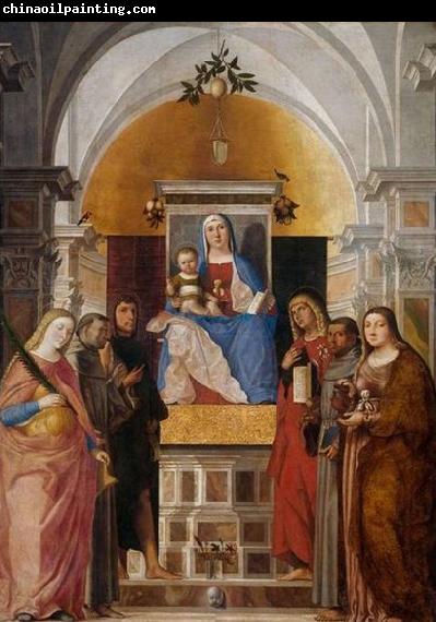 Marcello Fogolino Madonna with child and saints.