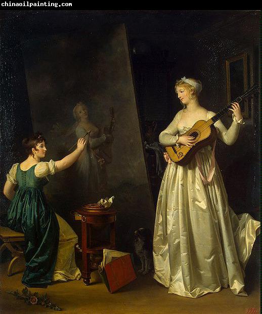 Marguerite Gerard Artist Painting a Portrait of a Musician