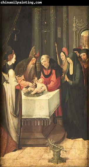 Master of the Vienna Lamentation Left wing of an altarpiece with the Circumcision and the Virgin of an Annunciation